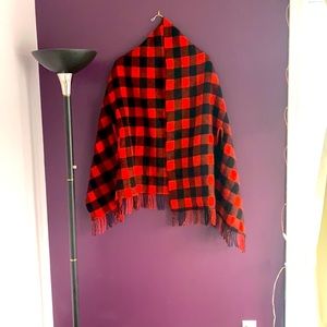 Super cozy wool plaid shawl